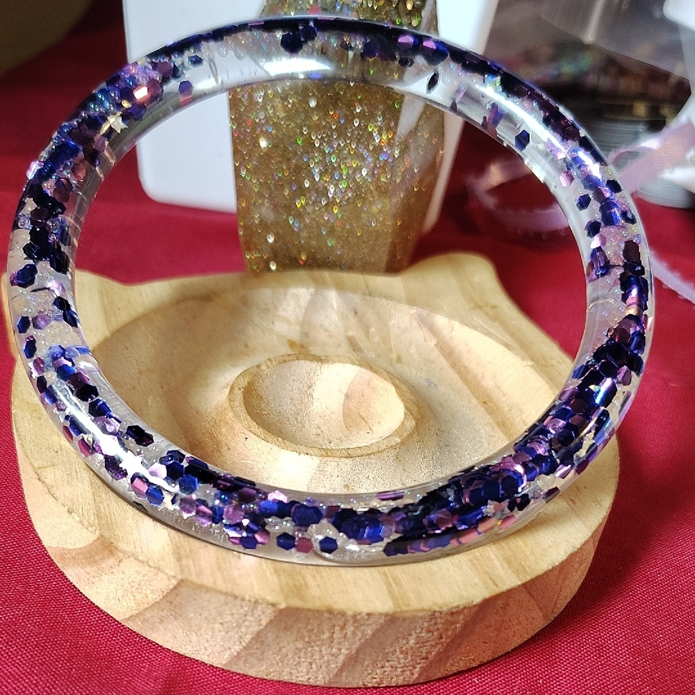 Purple and Silver Mosaic Bracelet